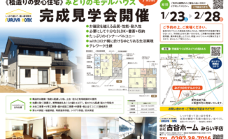 みどりのモデルハウス 完成見学会開催（予約制）